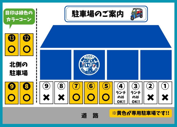 駐車場の場所を示した写真